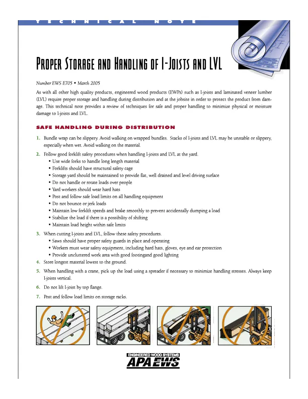 Proper Storage & Handling of I-Joists (E705)
